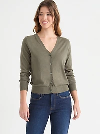 Cashmere-Blend V-Neck Cardigan