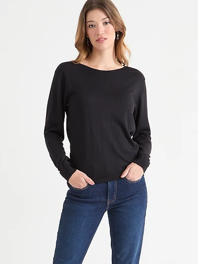 Cashmere-Blend Boatneck Sweater