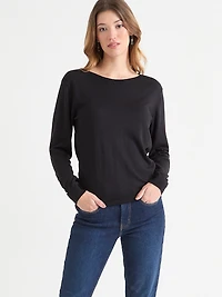 Cashmere-Blend Boatneck Sweater