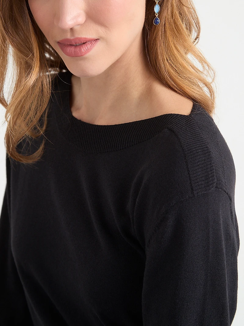 Cashmere-Blend Boatneck Sweater