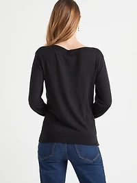 Cashmere-Blend Boatneck Sweater