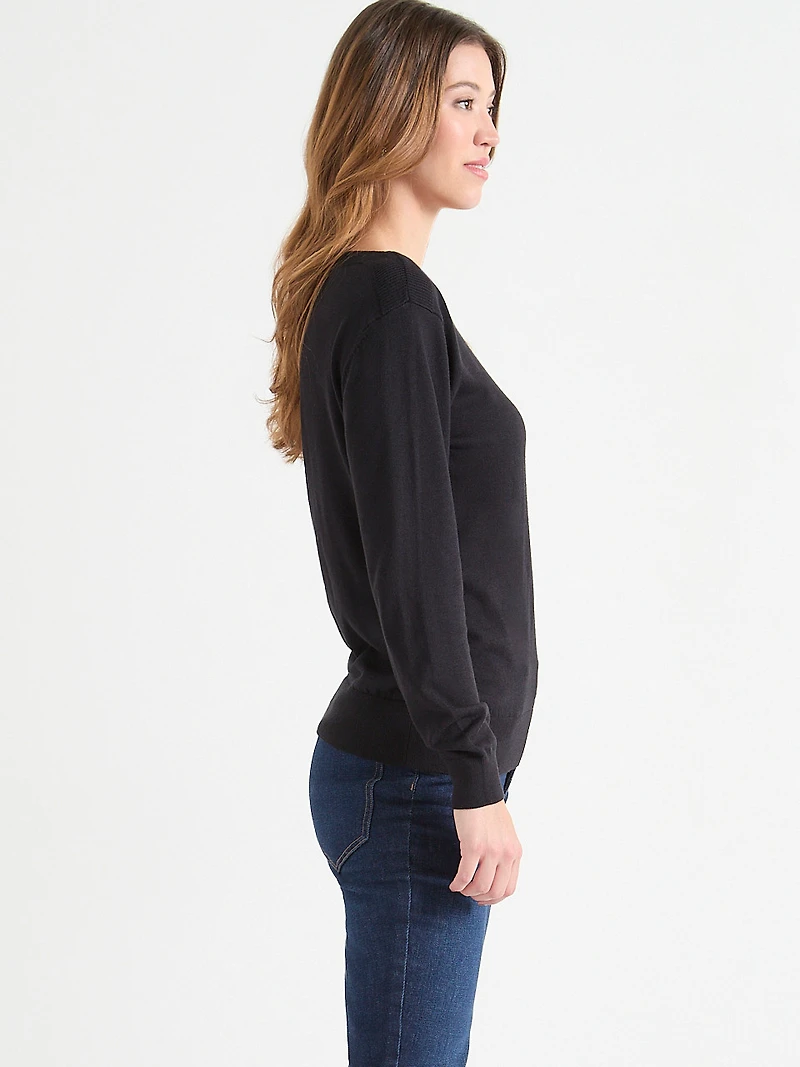 Cashmere-Blend Boatneck Sweater