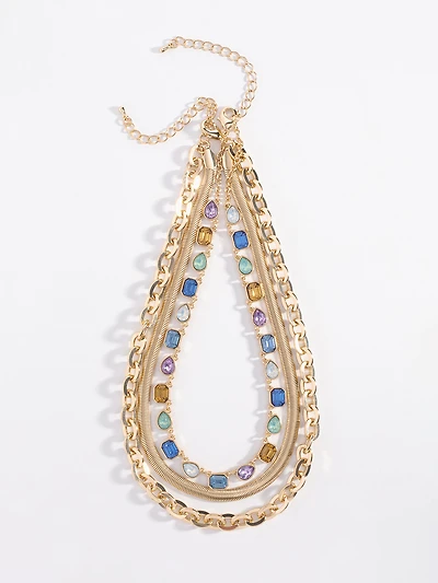 3-Layered Mini-Gem Necklace