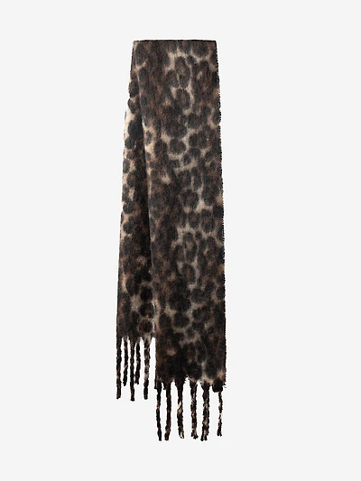 Chunky Fringe Leopard Print Scarf