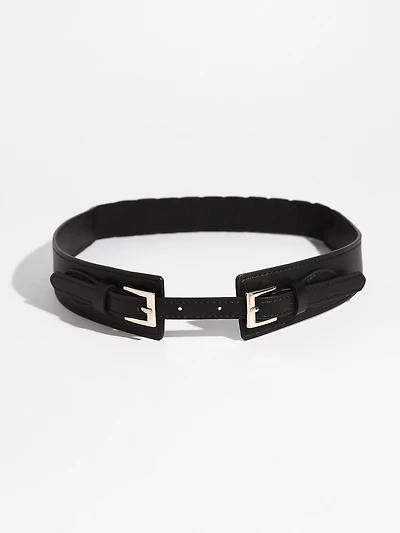 Gold Square Buckle Stretchy Belt