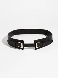 Gold Square Buckle Stretchy Belt