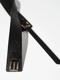 Gold Square Buckle Stretchy Belt