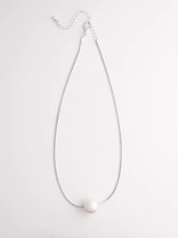 Large Single Pearl Short Necklace