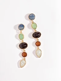 Multi-Colour Stone Dangle Earrings
