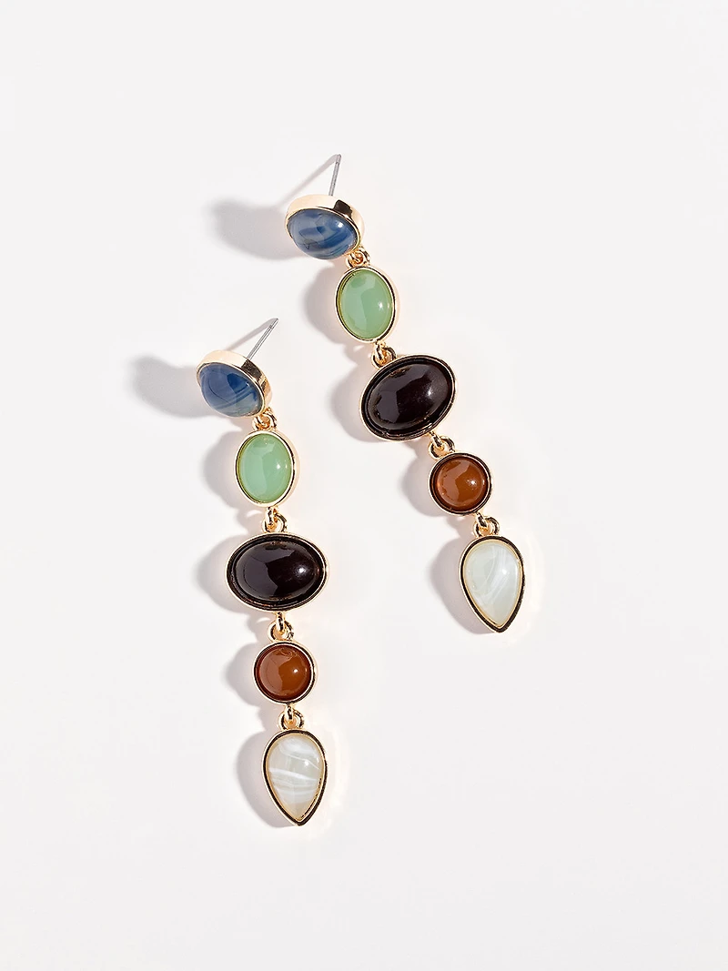 Multi-Colour Stone Dangle Earrings