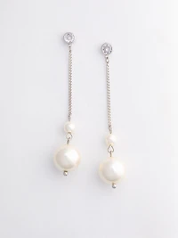 Threaded Pearl Drop Earrings