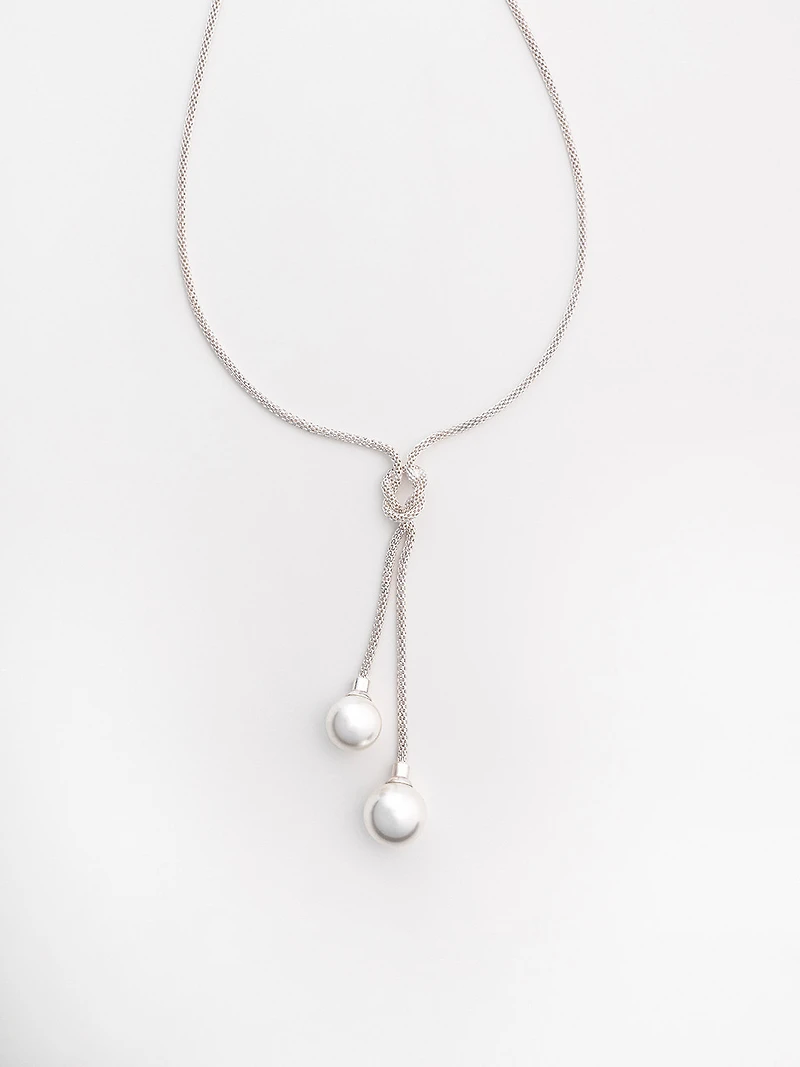 Y-Knot Pearl Necklace