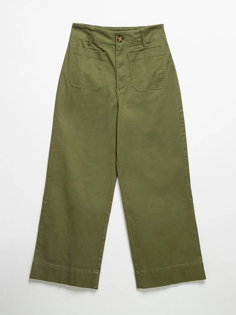 Wide Leg Capris Loden Green