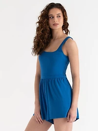 Sleeveless Knit Romper Classic Blue