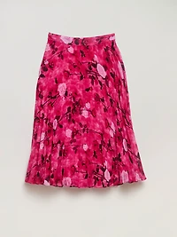 Romantic Pleated Midi Skirt Hyper Bloom