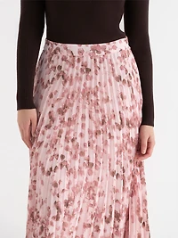 Romantic Pleated Midi Skirt Hyper Bloom