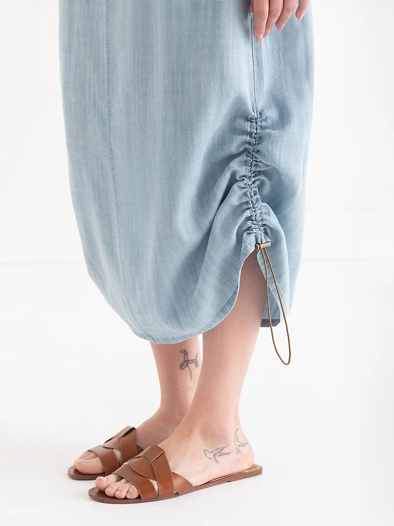 Tencel Utility Skirt Light Wash