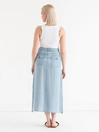 Tencel Utility Skirt Light Wash