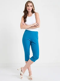 Audrey Skinny Capri Pant White Stripe