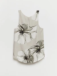 Paulina Pleat Neck Sleeveless Blouse Inky Florals