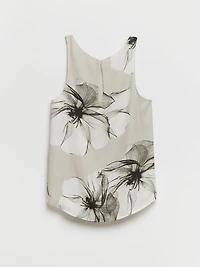 Paulina Pleat Neck Sleeveless Blouse Inky Florals