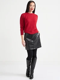 Black Faux Leather Mini Skirt