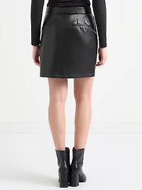 Black Faux Leather Mini Skirt
