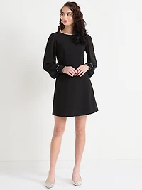 Diamonte Bow A-Line Mini Dress