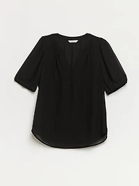 Stacey Short Sleeve Blouse with Button Detail