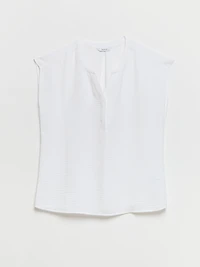 Linny Extend-Sleeve Henley Blanc de