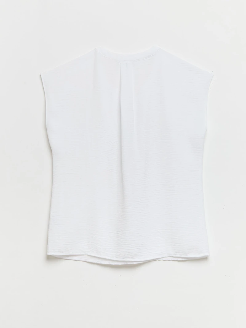 Linny Extend-Sleeve Henley Blanc de