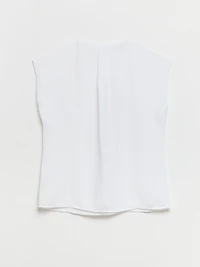 Linny Extend-Sleeve Henley Blanc de