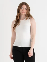 Sleeveless Layering Sweater Tank Blanc/Black Stripe