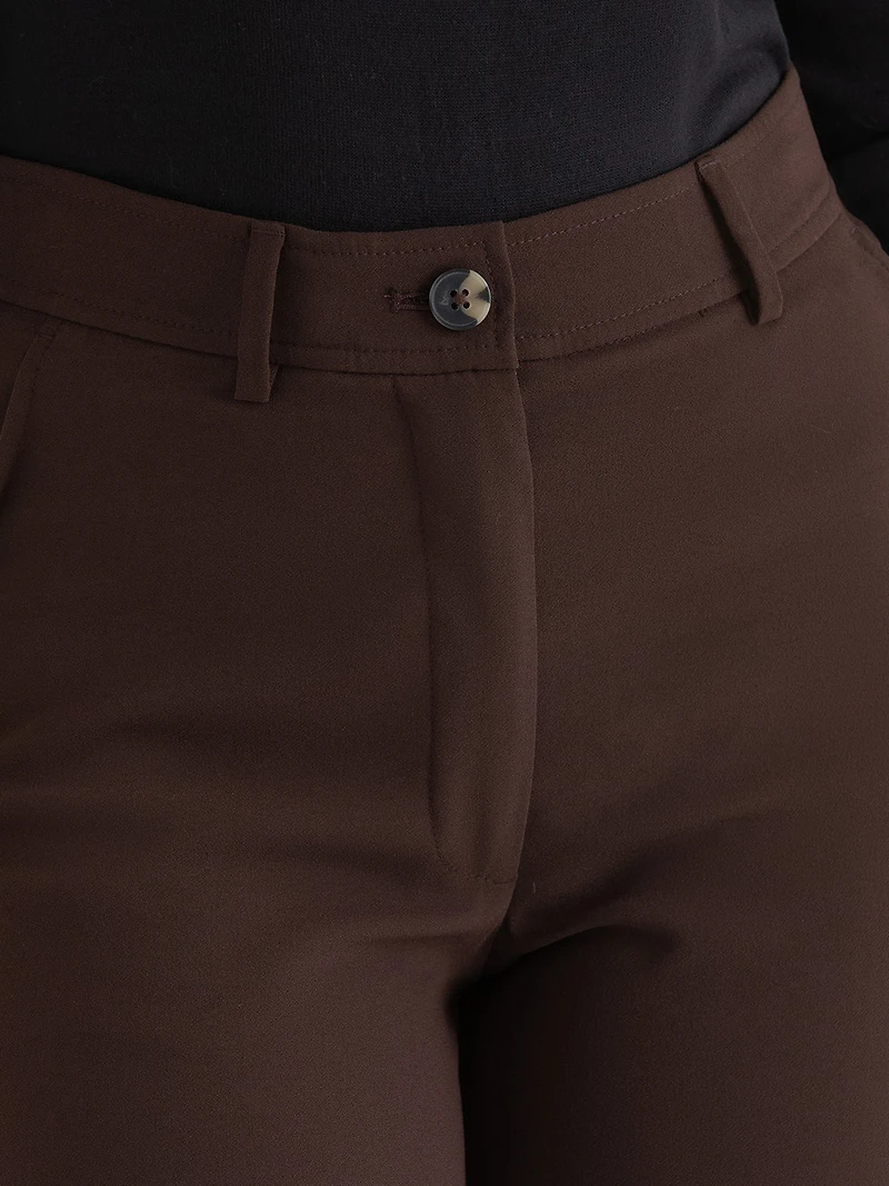 Cargo Wide Leg Crepe Pant Coffee Bean