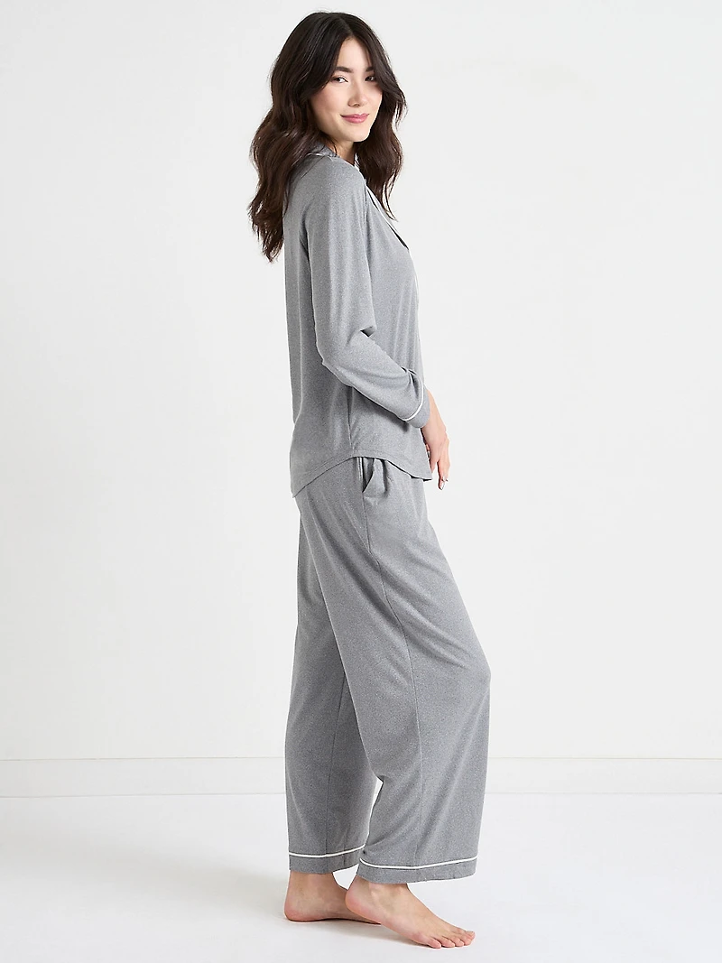 Button Down Top & Full Pant PJ Set