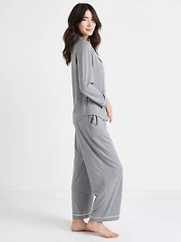 Button Down Top & Full Pant PJ Set