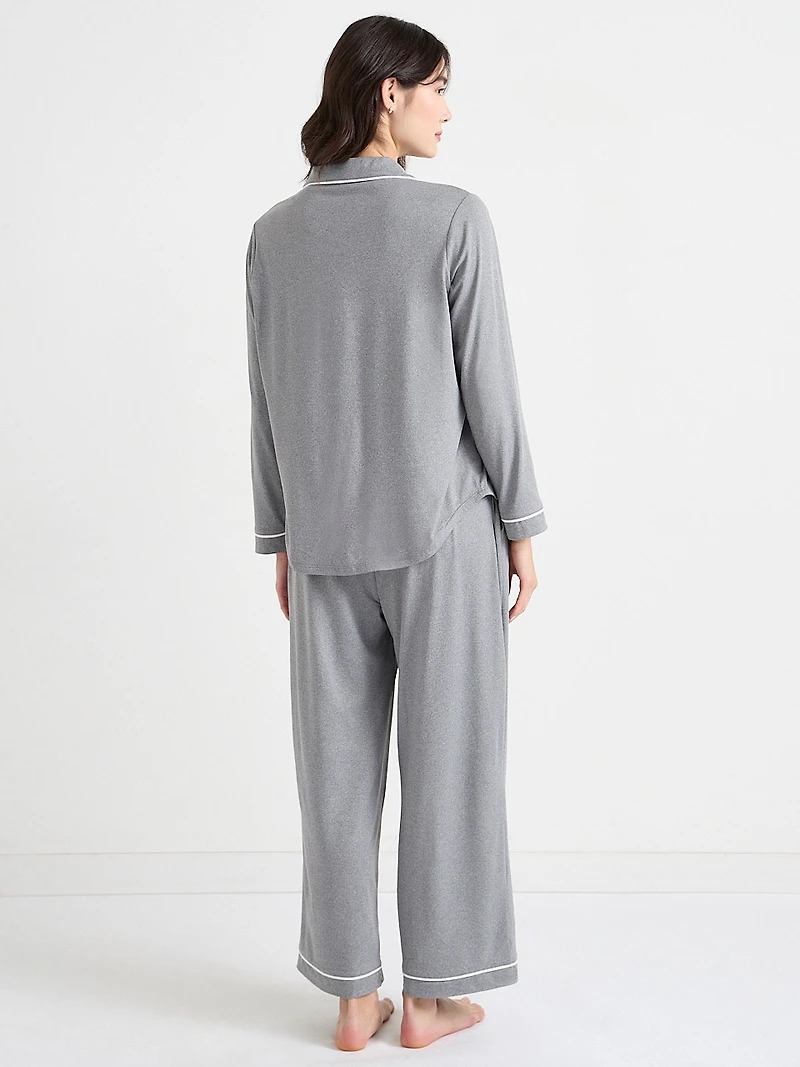 Button Down Top & Full Pant PJ Set