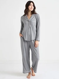 Button Down Top & Full Pant PJ Set
