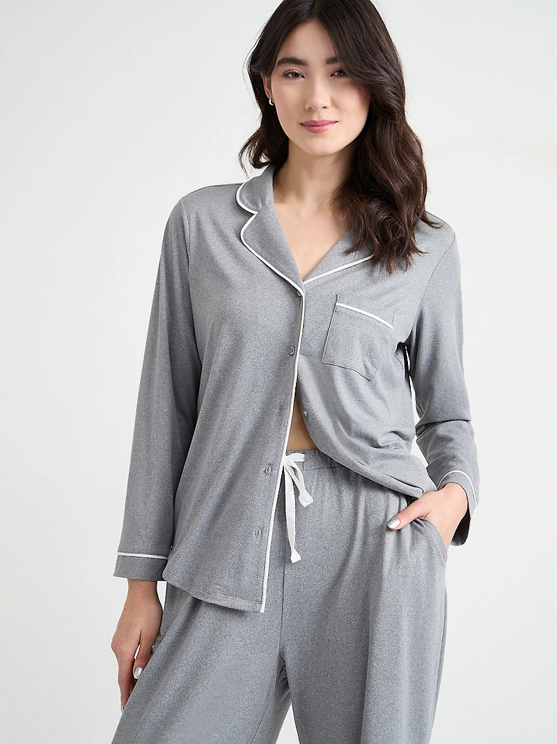 Button Down Top & Full Pant PJ Set