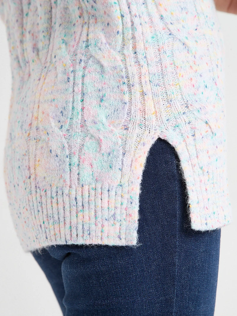 Confetti Cable Knit Tunic Sweater