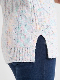 Confetti Cable Knit Tunic Sweater