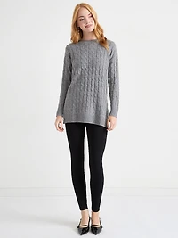Crew Neck Cable Knit Tunic