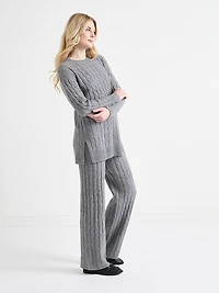Crew Neck Cable Knit Tunic