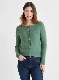Crew Neck Cardigan Sweater