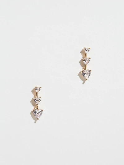 Crystal Heart Drop Earrings