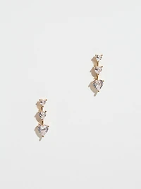 Crystal Heart Drop Earrings