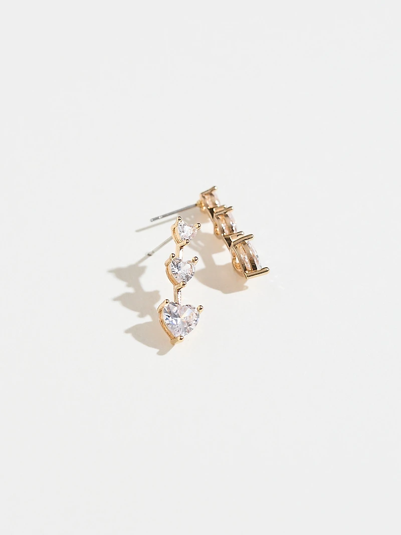 Crystal Heart Drop Earrings