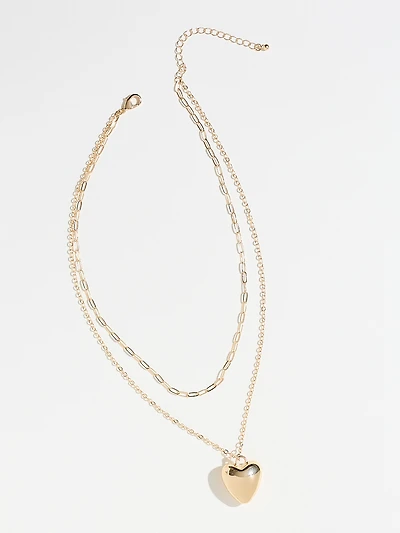 Double Layer Chain with Heart Pendant