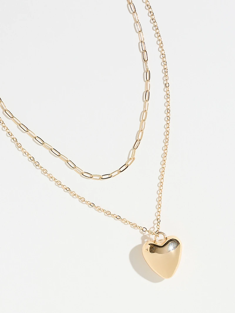 Double Layer Chain with Heart Pendant
