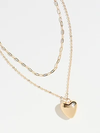 Double Layer Chain with Heart Pendant